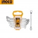 INGCO OFFSET RING SPANNER SET 8 PCS 6MM - 22MM