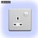 ORANGE ENIGMA 13A SOCKET OUTLET SILVER SHIMMER