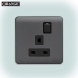 ORANGE SCINTILLA 13A SOCKET OUTLET GUN METALLIC